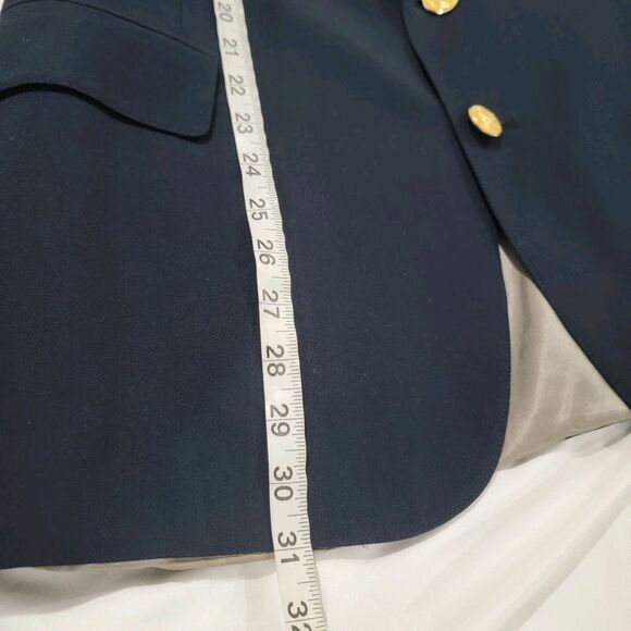 Vintage Polo University Ralph Lauren Mens Blazer Size 44 R Blue Gold Union Made - Picture 11 of 11